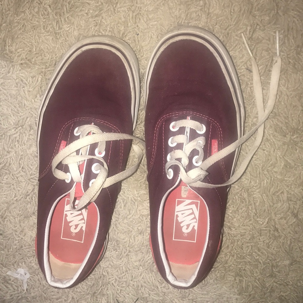 Maroon and pink vans